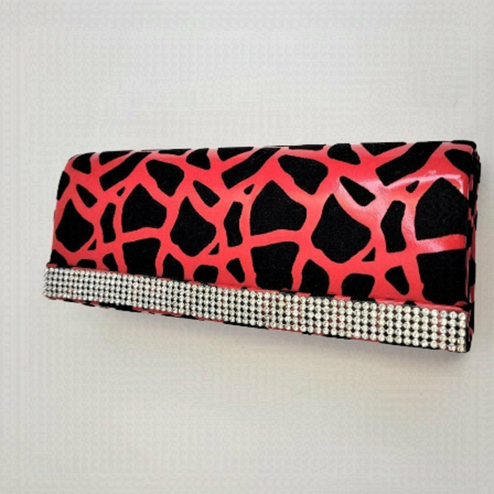 Red and Black Casual Evening Clutch Purse